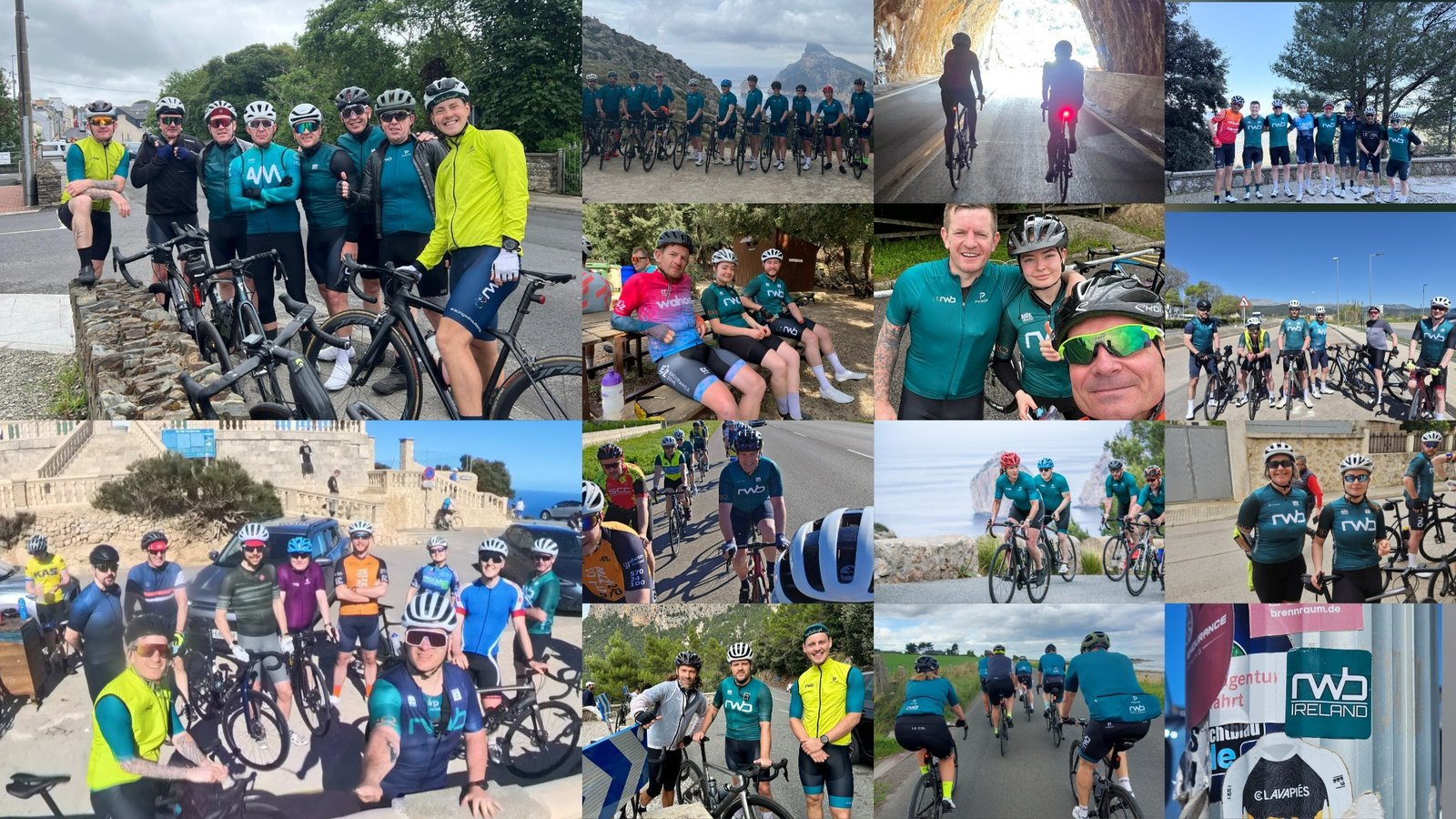 RWB Ireland cycling club trip collage